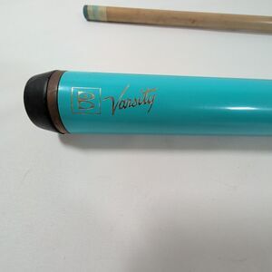 Vintage Brunswick Varsity 2Piece Cue Turquoise Billiard Cue 58" rolls straight